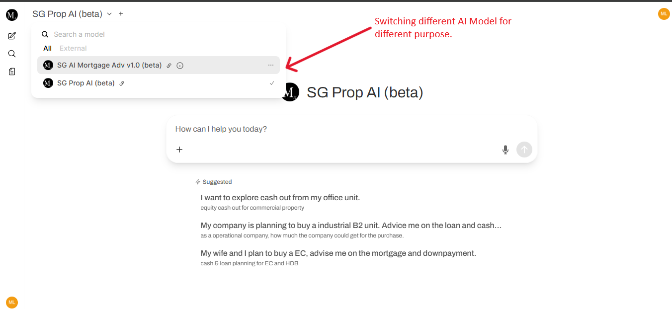 Choose Model Screenshot
