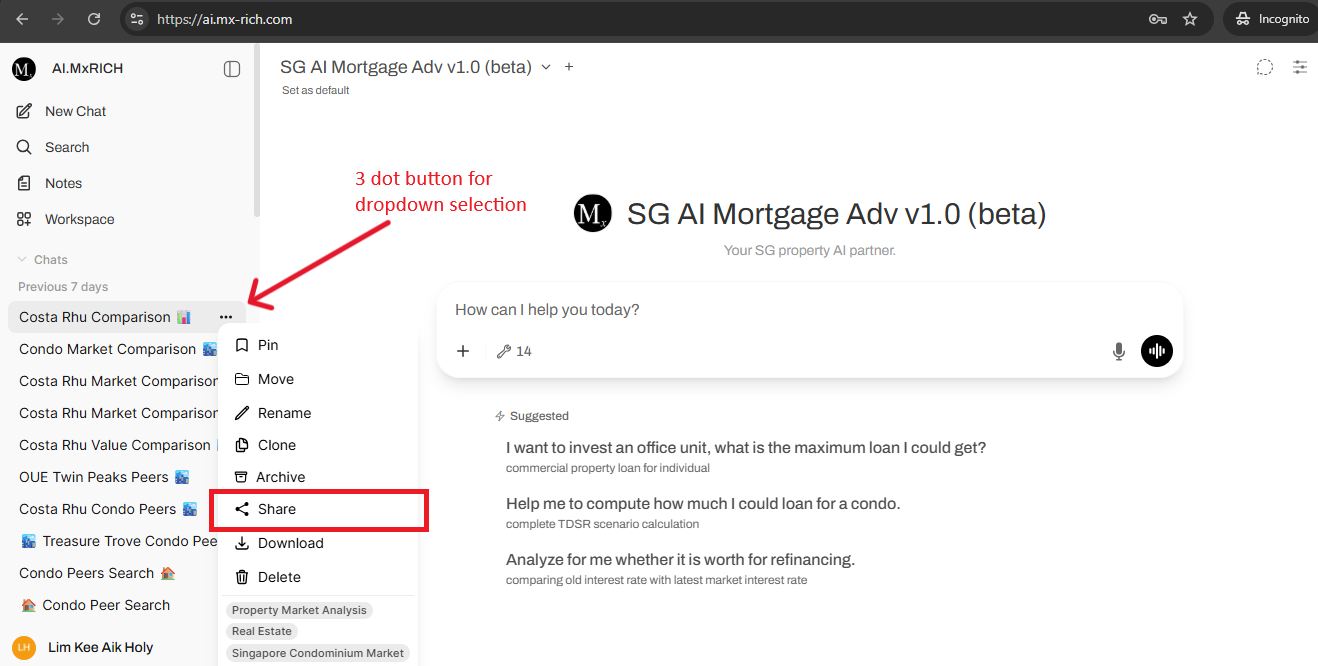 Share Link Screenshot